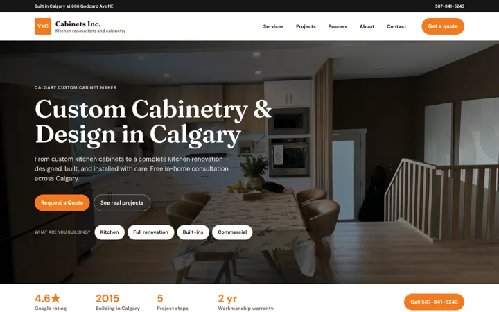 YYC Cabinets website
